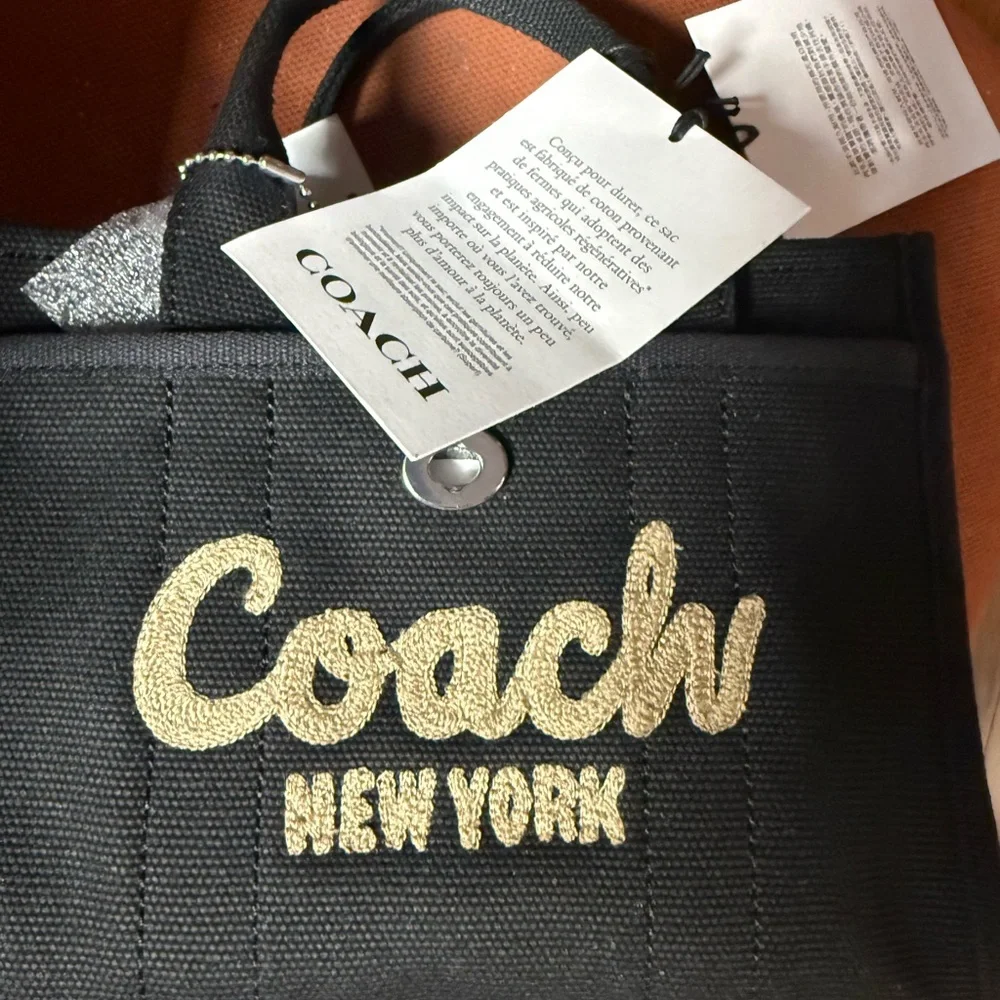 Coach Black Bag with Gold Embroidery - Picture 2 of 2